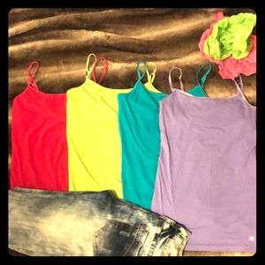 Tank tops all have built in bras.